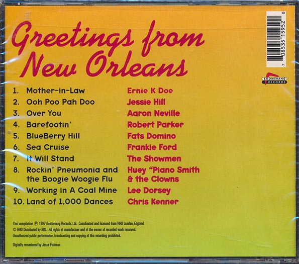 Aaron Neville, Lee Dorsey, Fats Domino, Robert Parker, Etc. - Greetings From New Orleans