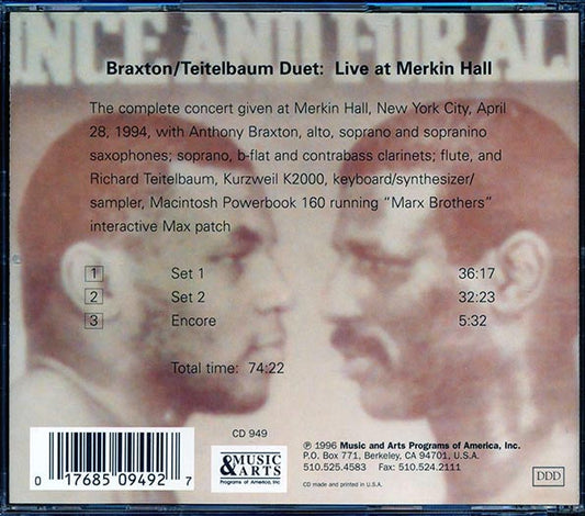 Anthony Braxton, Richard Teitelbaum - Duet: Live At Merkin Hall, NYC