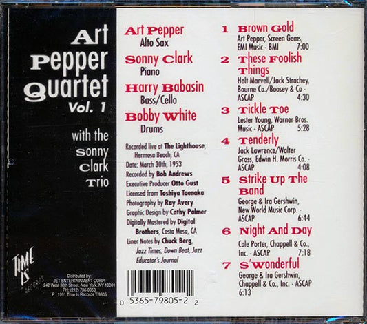 Art Pepper Quartet - Art Pepper Quartet Volume 1 With Sonny Clark Trio (remastered)