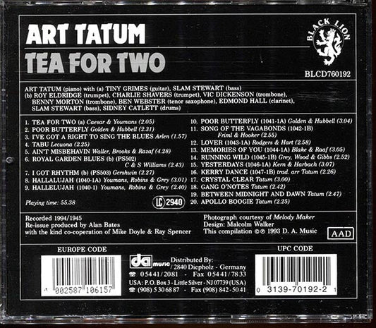 Art Tatum - Tea For Two (20 tracks)