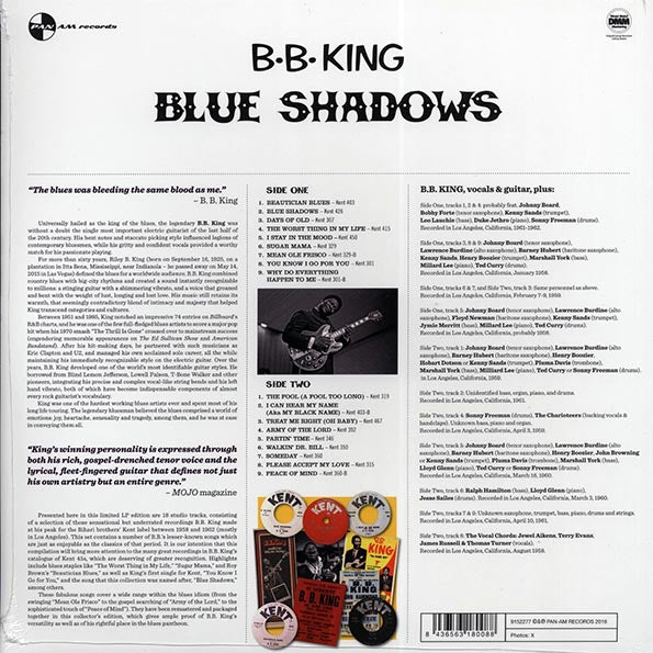 BB King - Blue Shadows: Underrated Kent Recordings, 1958-1962 (ltd. ed.) (180g)