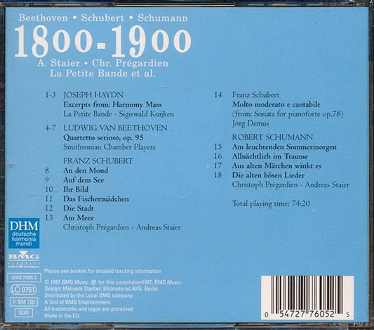 Beethoven, Schubert, Schumann - 1800-1900 A. Staier, Chr. Pregardien, La Petite Bande Et Al.