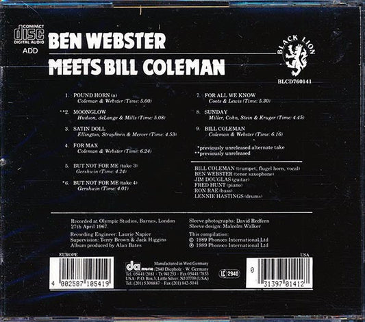 Ben Webster, Bill Coleman - Ben Webster Meets Bill Coleman