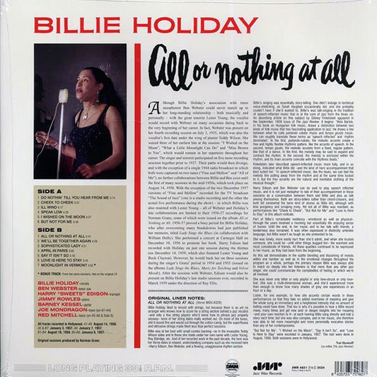 Billie Holiday - All Or Nothing At All (+bonus track) (ltd. ed.) (180g)