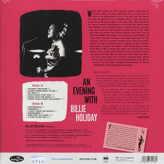 Billie Holiday - An Evening With Billie Holiday (+4 bonus tracks) (ltd. ed.) (180g)