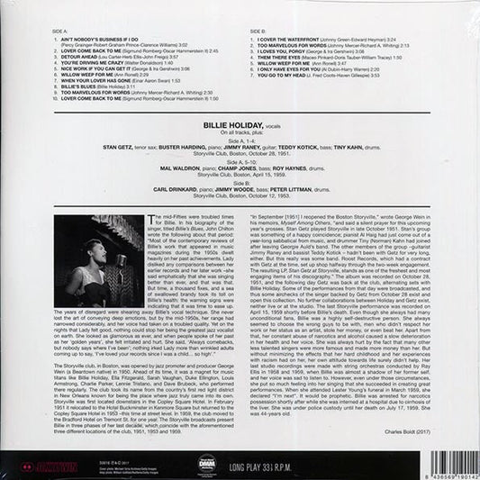 Billie Holiday - Billie Holiday At Storyville Featuring Stan Getz (ltd. ed.) (180g) (remastered)