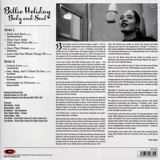 Billie Holiday - Body And Soul (180g) (colored vinyl)