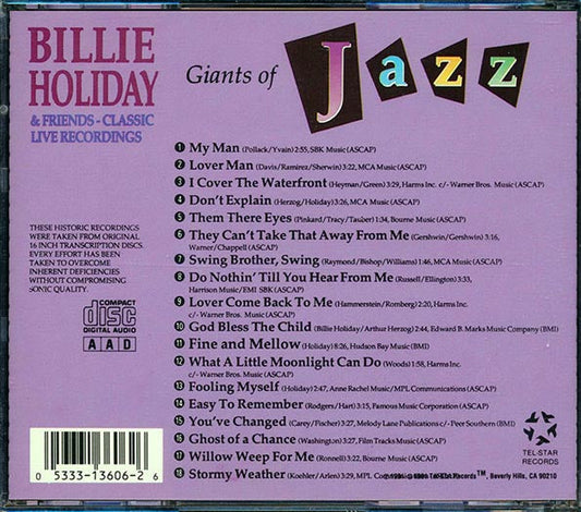 Billie Holiday & Friends - Classic Live Recordings: Giants Of Jazz