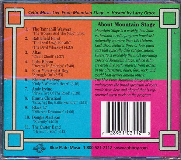 Black 47, Four Men And A Dog, Andy Irvine, Etc. - Celtic Music: Live From Mountain Stage (marked/ltd stock)