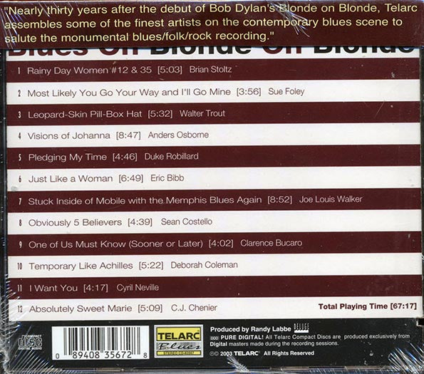 Brian Stoltz, Eric Bibb, Clarence Bucaro, Sue Foley, Etc. - Blues On Blonde On Blonde (marked/ltd stock)