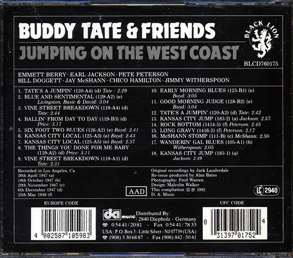 Buddy Tate & Friends - Jumping On The West Coast