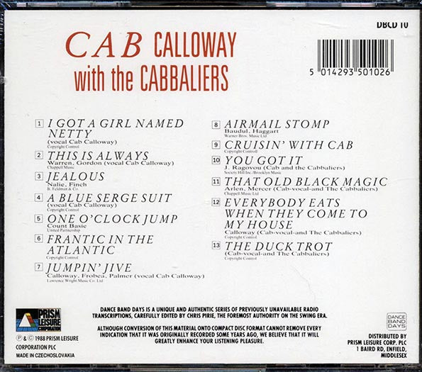 Cab Calloway & Orchestra, The Cabbaliers - Frantic In The Atlantic