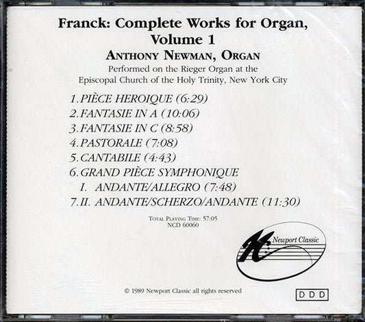 Cesar Franck, Anthony Newman - Complete Works For Organ Volume 1