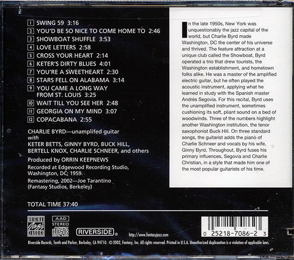 Charlie Byrd Trio - Byrd In The Wind (marked/ltd stock)