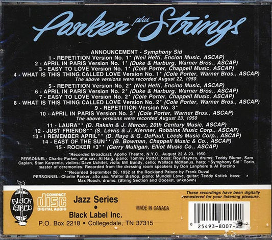 Charlie Parker Quartet - Parker Plus Strings: Charlie Parker Quartet Live In Concert (marked/ltd stock)