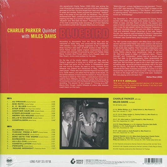 Charlie Parker Quintet, Miles Davis - Bluebird (ltd. ed.) (180g) (blue vinyl)