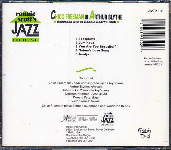 Chico Freeman, Arthur Blythe - Lumonious: Live At Ronnie Scott's Club (marked/ltd stock)