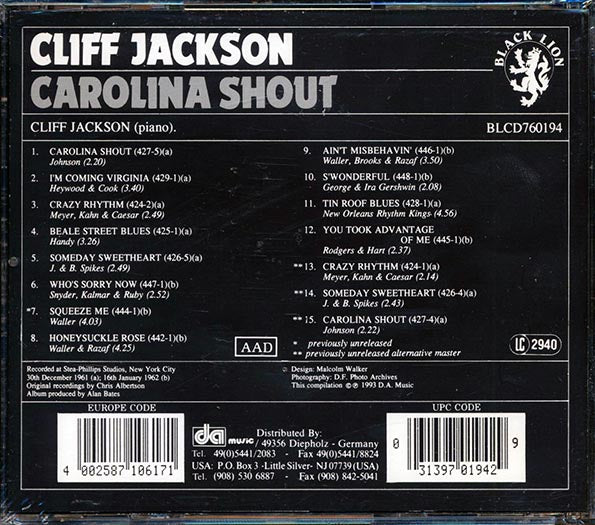 Cliff Jackson - Carolina Shout