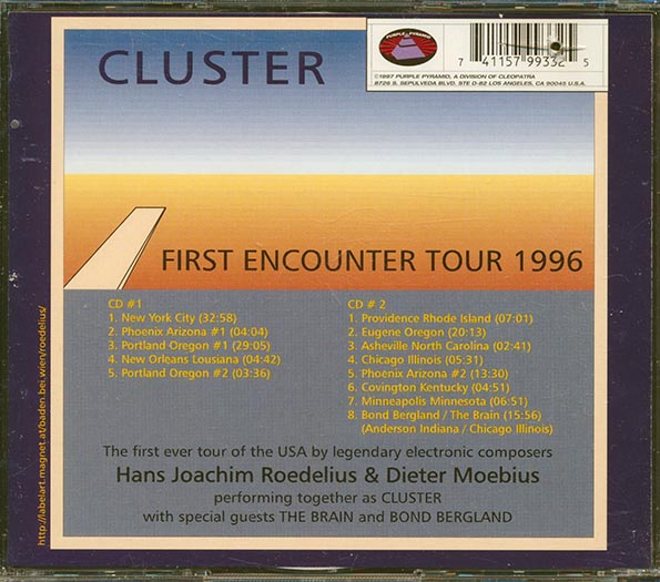 Cluster - First Encounter Tour 1996 (2xCD) (marked/ltd stock) CD