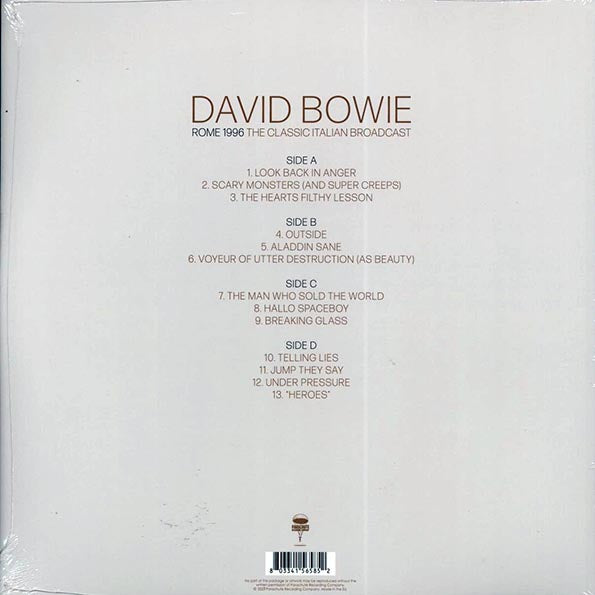 David Bowie - Rome 1996: The Classic Italian Broadcast (2xLP)