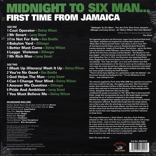 Dillinger, Delroy Wilson, Ken Boothe, Leroy Smart, Etc. - Midnight To Six Man: First Time From Jamaica (180g)