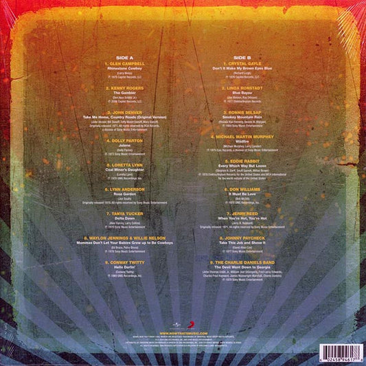 Dolly Parton, John Denver, Kenny Rogers, The Charlie Daniels Band, Jerry Reed, Etc. - Now That’s What I Call Country Classics 70s (orange vinyl)