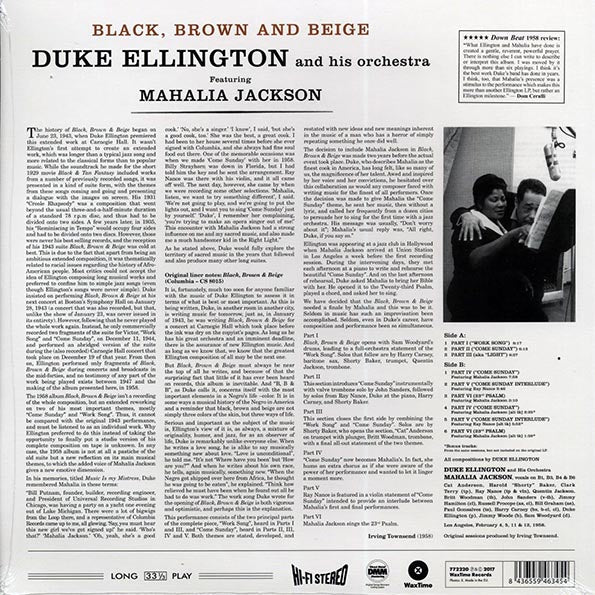 Duke Ellington & His Orchestra, Mahalia Jackson - Black, Brown And Beige (+3 bonus tracks) (ltd. ed.) (180g) (remastered)