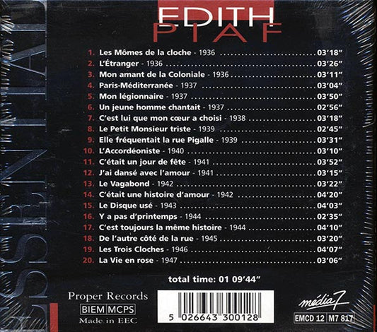 Edith Piaf - Essential Masters (20 tracks) (deluxe 3-fold digipak)