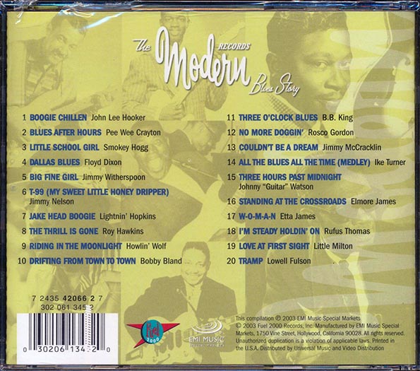 Etta James, Floyd Dixon, Pee Wee Crayton, John Lee Hooker, Etc. - The Modern Records Blues Story (20 tracks) (marked/ltd stock)