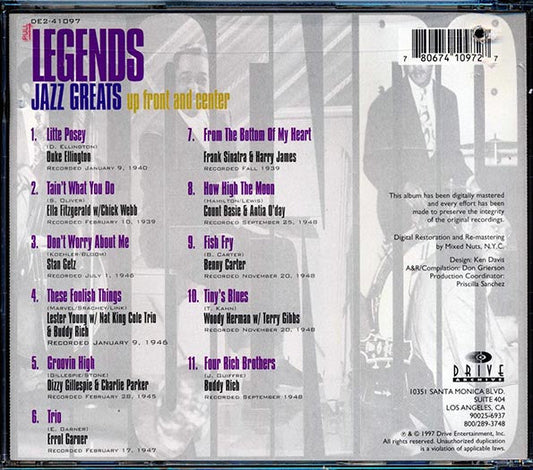 Frank Sinatra, Duke Ellington, Buddy Rich, Count Basie, Etc. - Legends Jazz Greats Up Front And Center (marked/ltd stock)