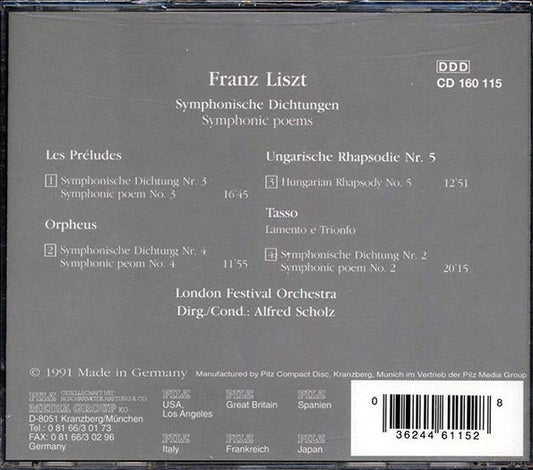 Franz Liszt - Symphonische Dichtungen, Les Preludes, Orpheus, Tasso, Ungarische Rhapsodie No. 5
