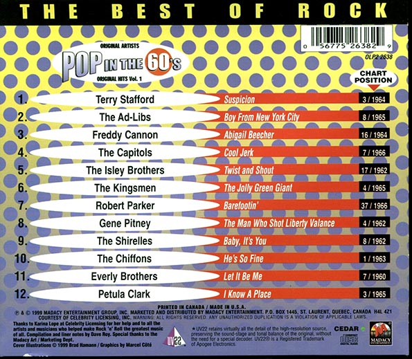 Gene Pitney, The Everly Brothers, Petula Clark, The Kingsmen, The Chiffons, Etc. - Pop In The 60's Volume 1