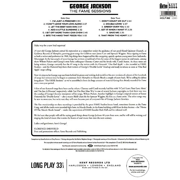 George Jackson - The Fame Sessions (180g)