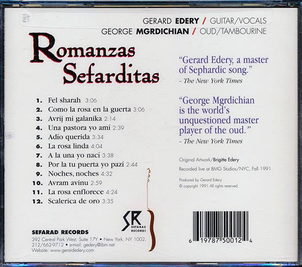 George Mgrdichian, Gerard Edery - Romanzas Sefarditas