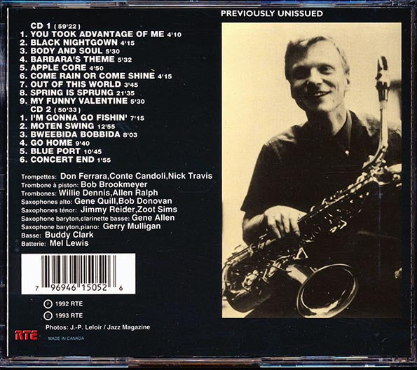 Gerry Mulligan & The Concert Jazz Band Featuring Zoot Sims - En Concert Avec Europe1: Olympia 19 Novembre 1960 (2xCD)