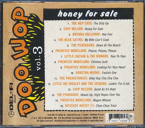 Hep Cats, Chip Nelson, Prentice Moreland, Etc. - Honey For Sale: Doo Wop Volume 3 (marked/ltd stock)