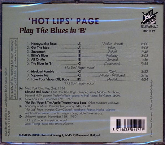 Hot Lips Page - Play The Blues In 'B'
