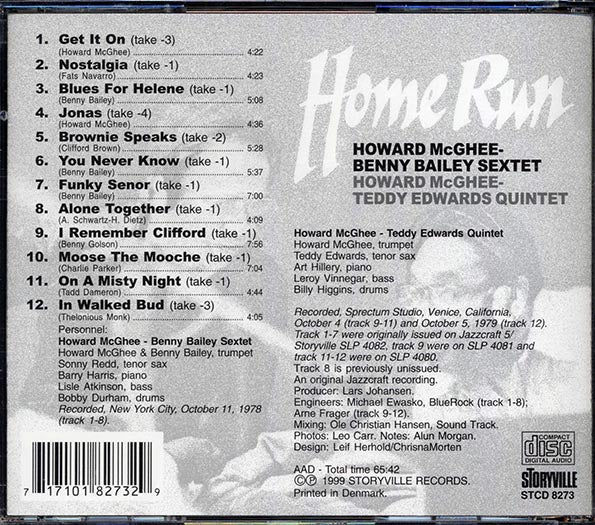 Howard McGhee, Benny Bailey Sextet, Howard McGhee, Teddy Edwards Quintet - Home Run