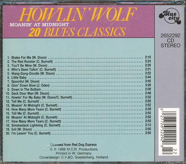 Howlin' Wolf - Moanin' At Midnight (20 tracks)