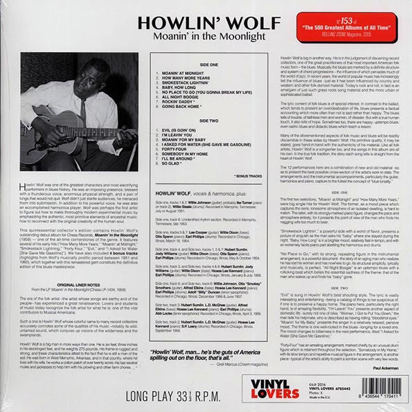 Howlin' Wolf - Moanin' In The Moonlight (+4 bonus tracks) (ltd. ed.) (180g)