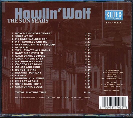 Howlin' Wolf - The Sun Years (20 tracks)