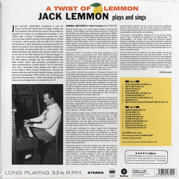 Jack Lemmon - A Twist Of Lemmon: Jack Lemmon Sings And Plays (+6 bonus tracks) (ltd. ed.) (180g)