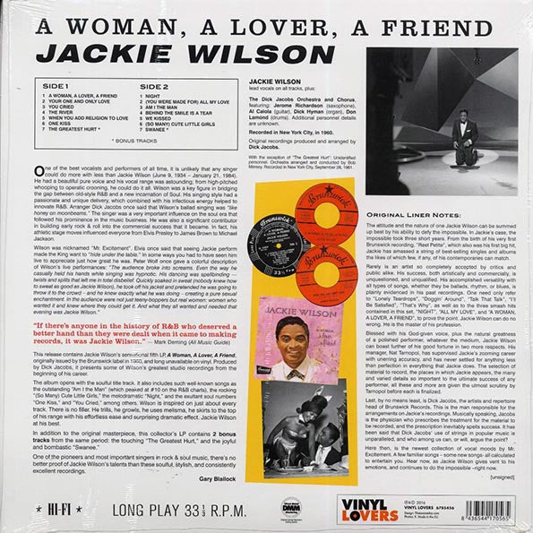 Jackie Wilson - A Woman. A Lover. A Friend. (+2 bonus tracks) (ltd. ed.) (180g)