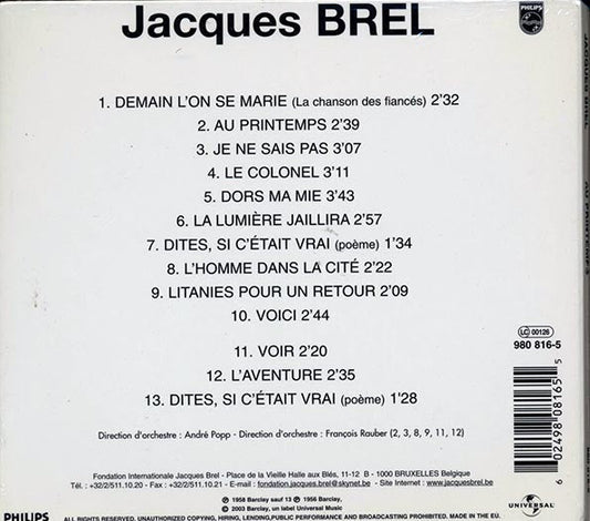 Jacques Brel - Au Printemps