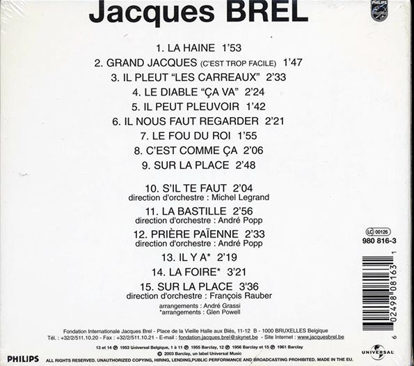 Jacques Brel - Grand Jacques (deluxe 3-fold digipak)