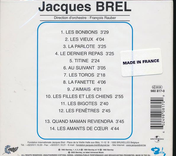 Jacques Brel - Jacques Brel (remastered)