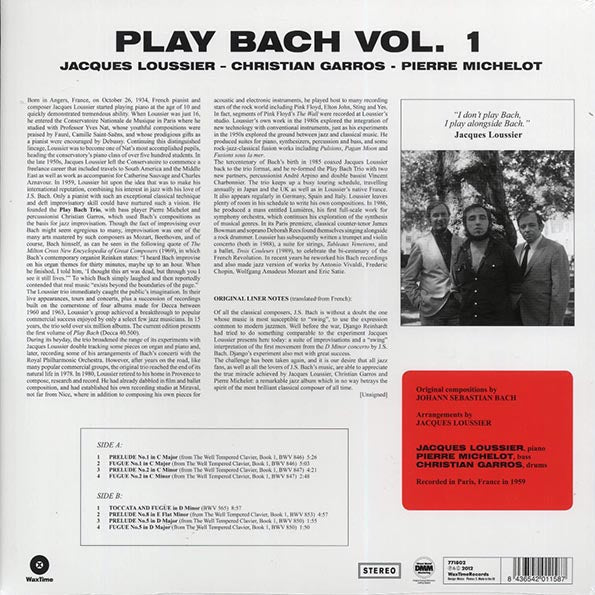Jacques Loussier - Play Bach No. 1 (ltd. ed.) (180g) (remastered)