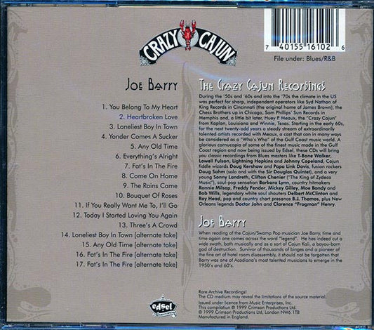 Joe Barry - The Lonliest Boy In Town: Swamp-Pop Blues, R&B: The Crazy Cajun Recordings, Volume 1