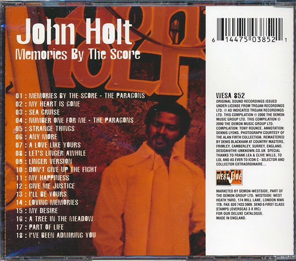 John Holt - Memories By The Score: Classic Singles 1968-74