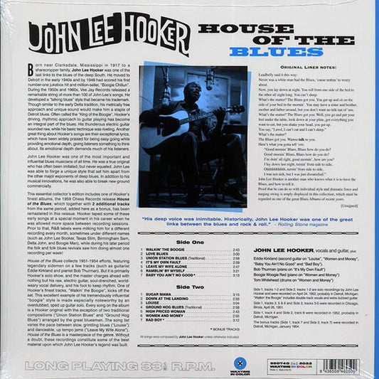 John Lee Hooker - House Of The Blues (+2 bonus tracks) (ltd. ed.) (180g) (blue vinyl)